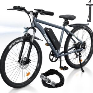 E Bike for Men Women, 26 Inch Electric Mountain Bike Removable