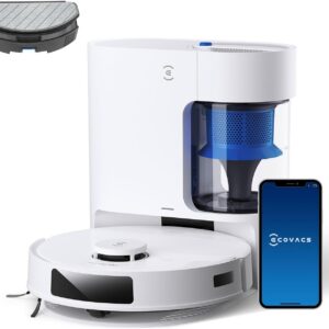 ECOVACS DEEBOT N20 PRO Plus Robot Vacuum Cleaner with Wiping Function, 8000Pa Suction Power, Dustbagless PureCyclone Station, Anti-Hair Tangle, Up to 300 Minutes Running Time