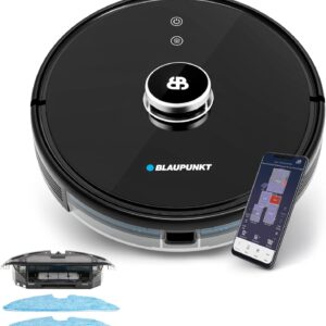 Blaupunkt Bluebot Xtreme Laser Robot Vacuum Cleaner with Mopping Function, Intelligent Navigation, 360° Radar Laser App + Voice Control, Interactive Maps for Floors + NO-GO Zones - Innovative