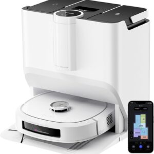 EUREKA J20 DE Vacuum & Mop Robot + All-in-One Station (Always Clean Mop, AI 3D Obstacle Avoidance, Intelligent Pet Bypassing, 8000Pa, Car Carpet Detection, App & Voice Control) White