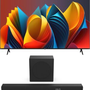 Hisense Bundle of 85E7NQ 215 cm (85 Inch) TV, 4K UHD, QLED, HDR10, HDR10+ decoding, HLG, Dolby Vision Atmos, 60Hz Panel, Bluetooth, Alexa Built HS3100 [Energy Class E]