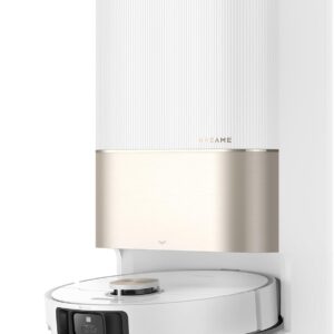 dreame X40 Master Robot Vacuum Cleaner with Mop Function, 28 cm Compact Base Station, Automatic Filling and Emptying, Intelligent Navigation, 12,000 Pa Strong Suction Power, Mop Self Cleaning