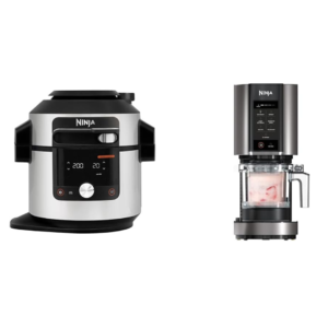 Ninja Foodi MAX Heißluftfritteuse und Multikocher, Smart Lid, 14 Kochfunktionen in 1, 7,5 l Fassungsvermögen & CREAMi Eiscreme- und Dessertzubereiter, 7 Programme