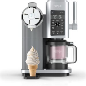 Ninja Swirl Eismaschine von CREAMi – 2 Behälter, 13 Programme (Eiscreme, Gelato, Sorbet, Milchshake, Extra-Option) – Platingrau – NC701EU